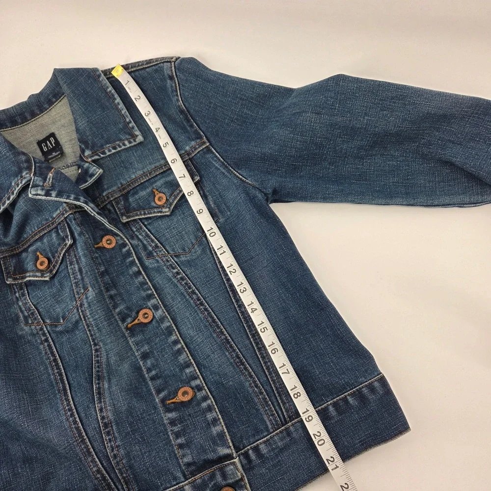 Gap Denim Trucker Jacket Medium Blue Cotton‎ Classic Casual Preppy